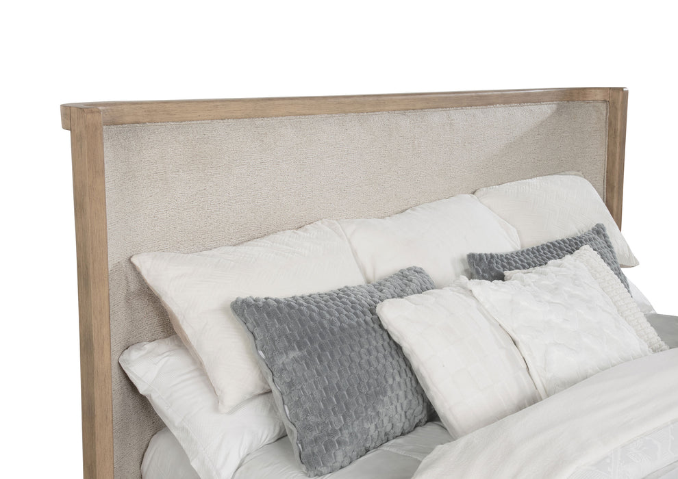Kailani 52-inch Eastern King Wingback Bed Beige Oak