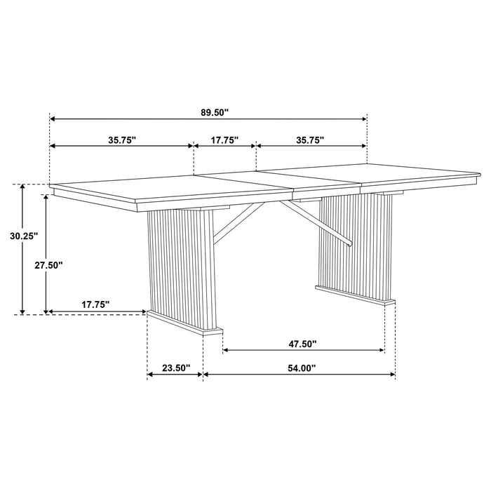Adina 89-inch Extension Dining Table Distressed Light Brown