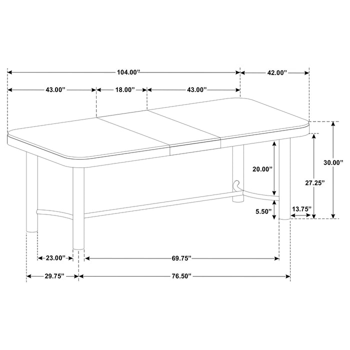 Arini 5-piece Extension Leaf Dining Table Set Sand Wash