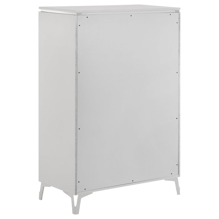 Cassia 5-piece Queen LED Bedroom Set White High Gloss