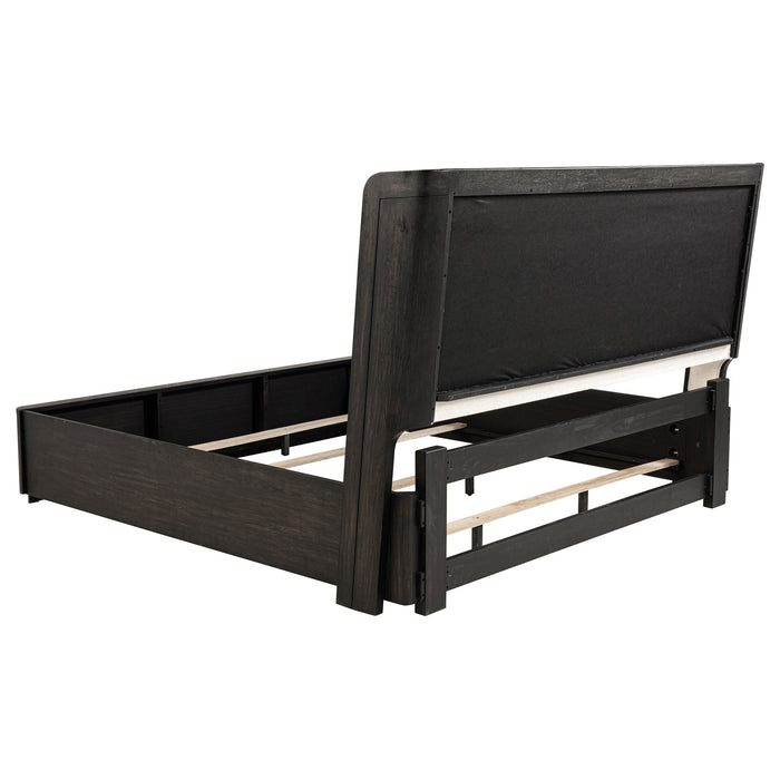 Leandro 55-inch Queen Wingback Bed Burnished Black
