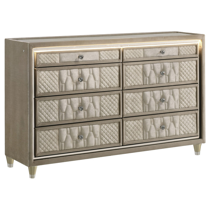 Lorient 5-piece Eastern King Bedroom Set Ivory and Camel