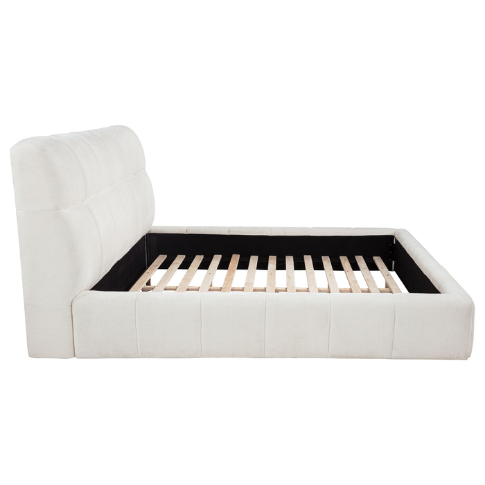 Nollet 48-inch Upholstered Eastern King Platform Bed Cream