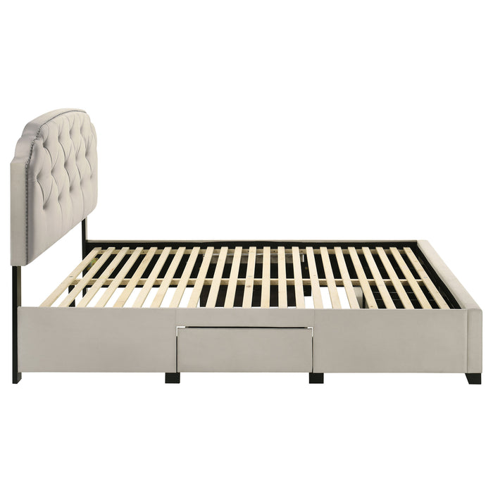 Marianna 4-drawer Upholstered Full Storage Bed Cream