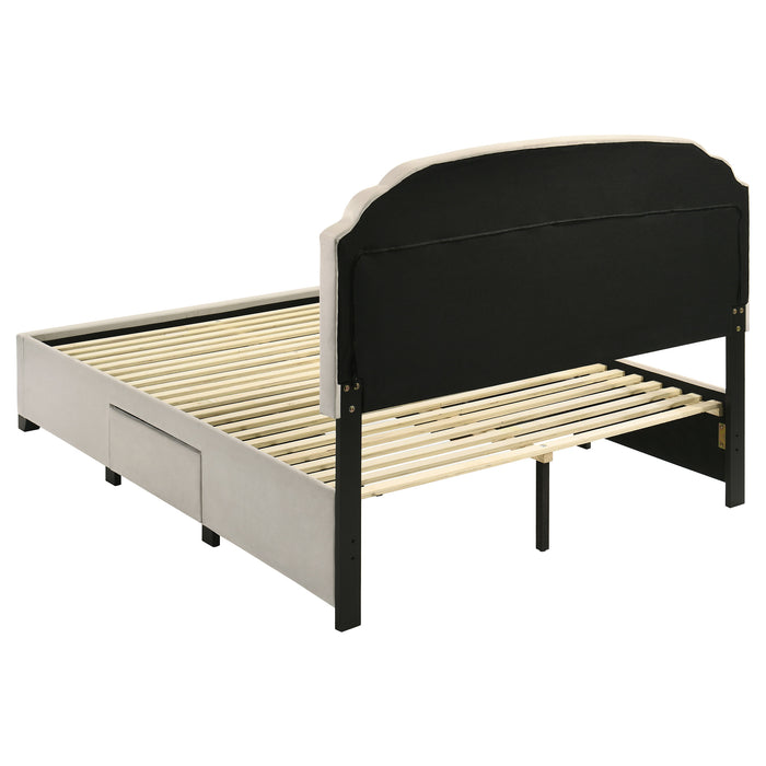 Marianna 4-drawer Upholstered Eastern King Storage Bed Cream