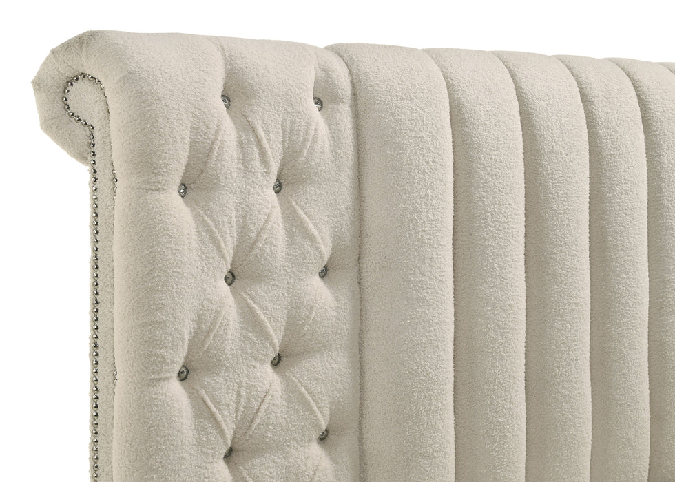 Sonya 4-piece Upholstered Eastern King Bedroom Set Ivory