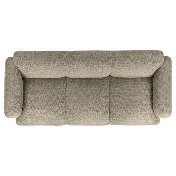 Dorset 3-piece Upholstered Round Track Arm Sofa Set Brown