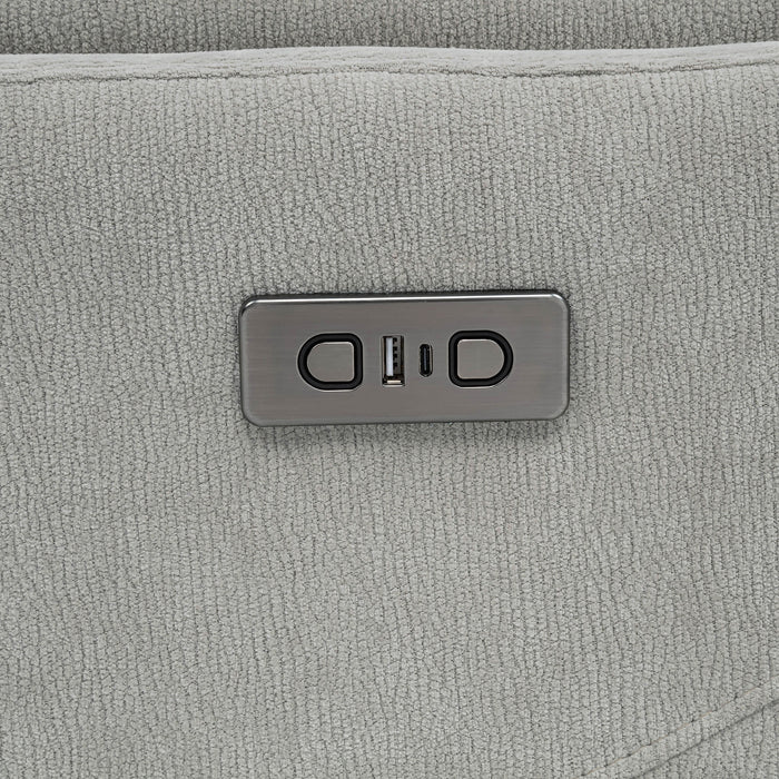Adler Upholstered Power Swivel Glider Recliner Greige