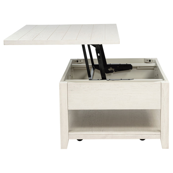 Payne 48-inch Mobile Lift Top Coffee Table Distressed White
