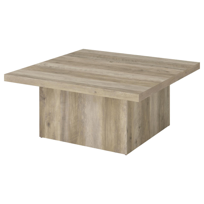 Devar 2-piece Square Coffee End Table Set Distressed Pine
