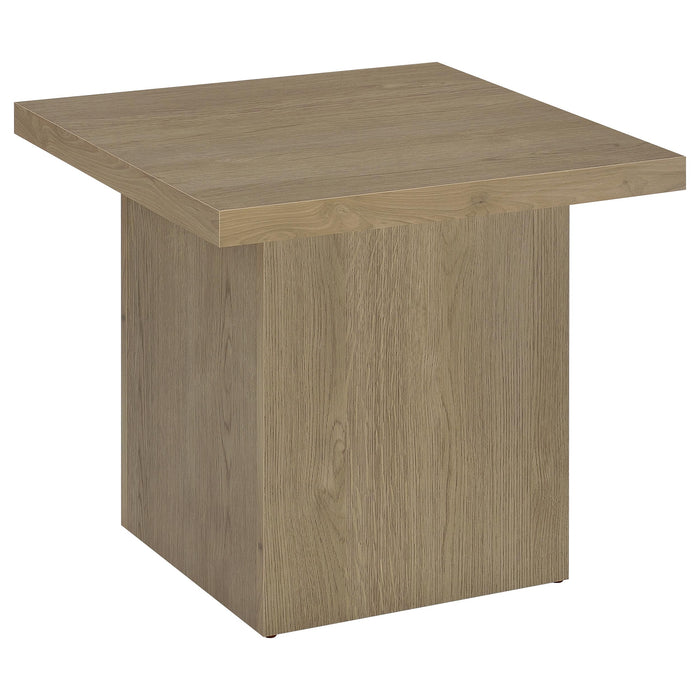 Devar 3-piece Square Cocktail Coffee End Table Set Latte