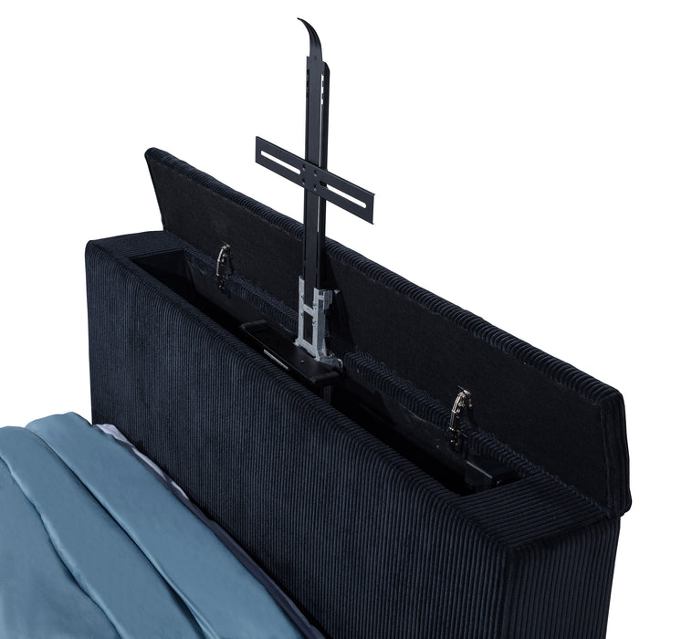 Tisdall California King Flame Visualizer TV Bed Black