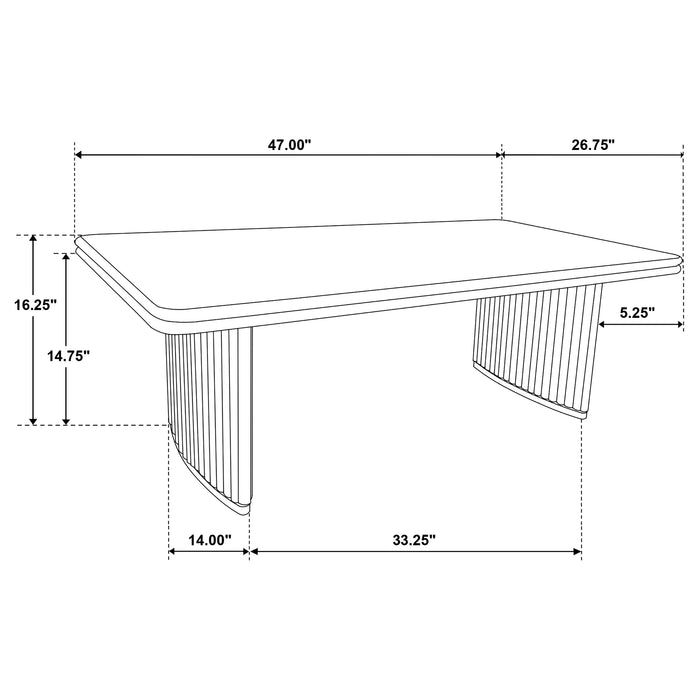 Adina Rectangular Wood Coffee Table Distressed Light Brown