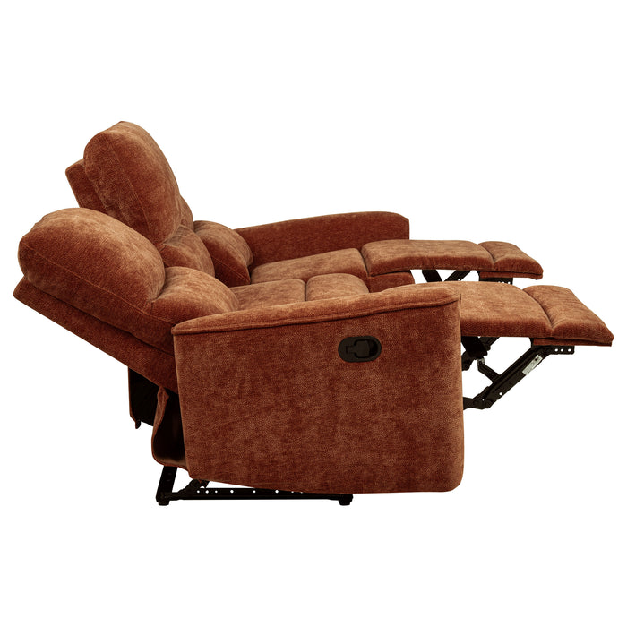 Navarro 2-piece Upholstered Reclining Sofa Set Orange