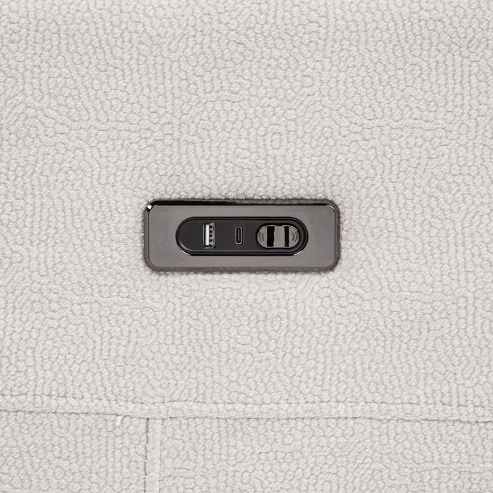 Kennett 2-piece Chenille Power Reclining Sofa Set Ivory
