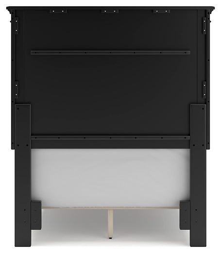 Lanolee Twin Panel Bed with Mirrored Dresser