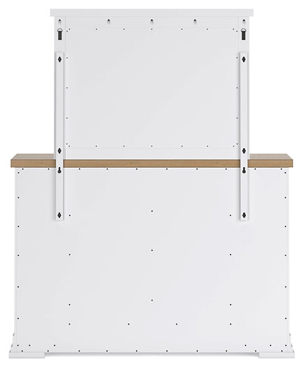 Ashbryn Queen Panel Storage Bed with Mirrored Dresser