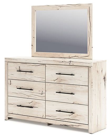 Lawroy Queen Panel Headboard with Mirrored Dresser and Nightstand
