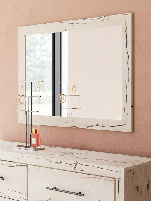 Lawroy Twin Panel Headboard with Mirrored Dresser and Nightstand