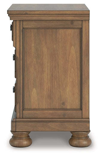 Feddinger King Panel Bed with Mirrored Dresser and Nightstand