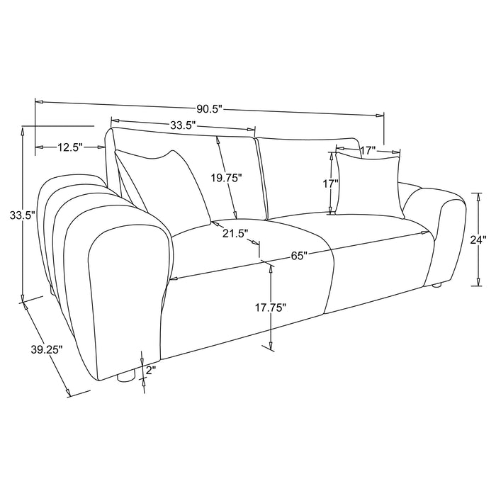 Burnett 4-piece Chenille Upholstered Sofa Set Ivory