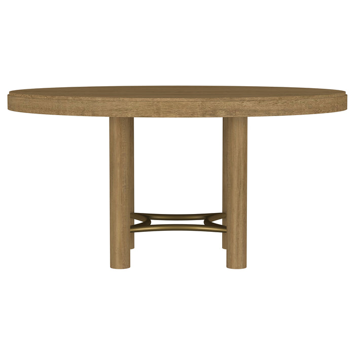 Arini 7-piece Round Dining Table Set Sand Wash and Black