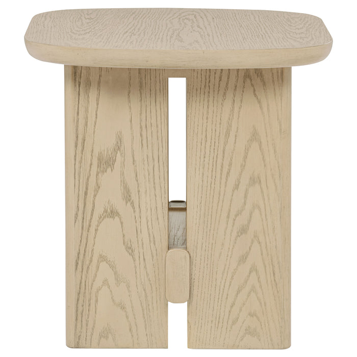 Kailani 3-piece Coastal Coffee and End Table Set Beige Oak