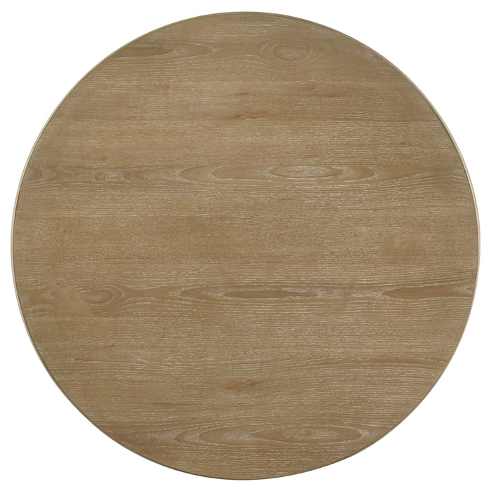 Adina 3-piece Round Coffee Table Set Distressed Light Brown