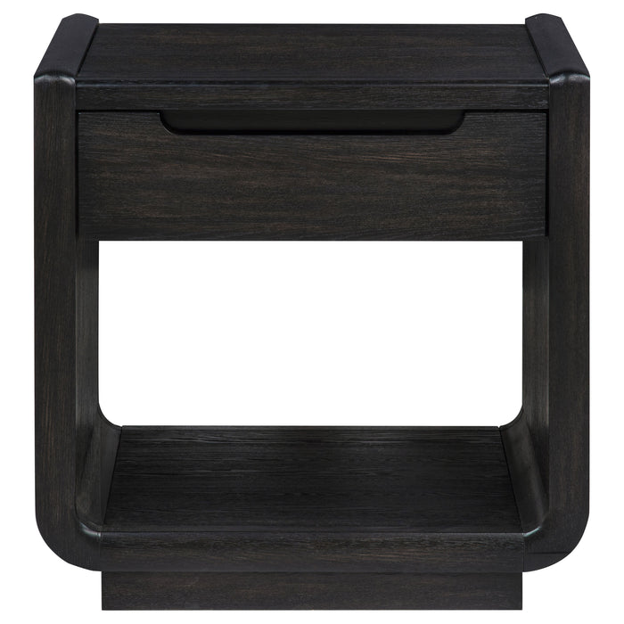 Leandro 3-piece Wood Coffee and End Table Set Burnished Black