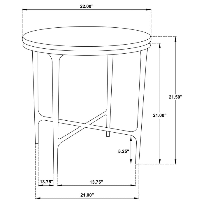 Hermas 3-piece Round Marble Coffee and End Table Set White