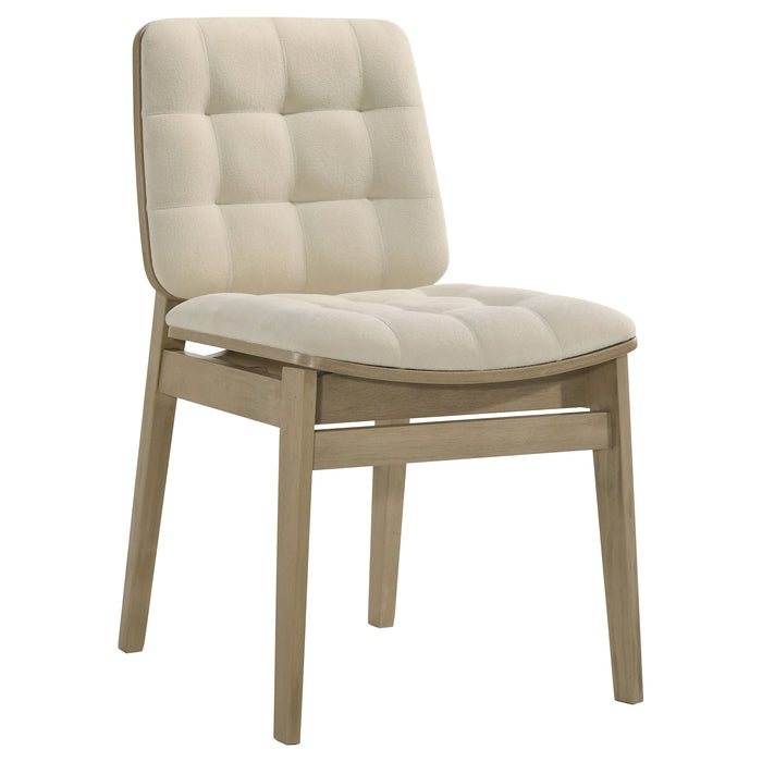 Hamlyn 5-piece Round Wood Dining Set Cream and Natural Oak