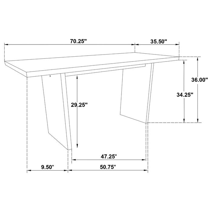 Decker 7-piece 70-inch Rectangular Counter Height Dining Set Grey and Walnut