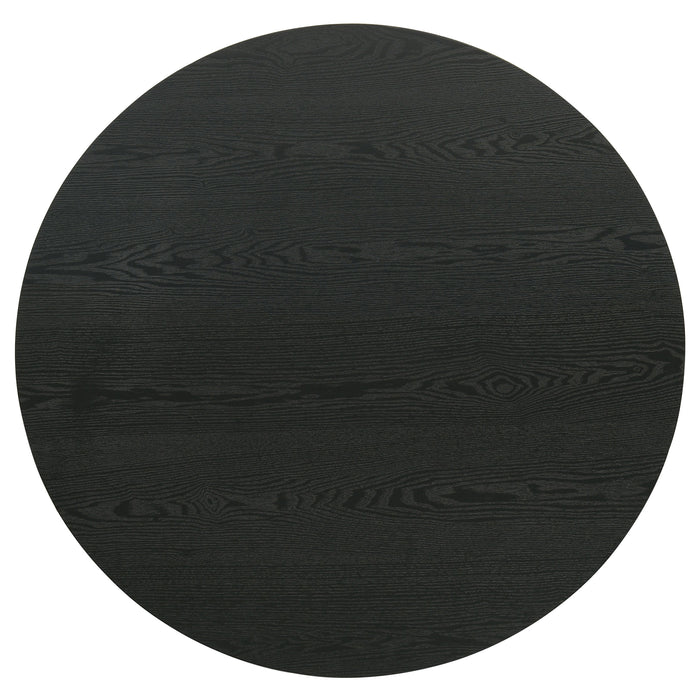 Hamlyn 2-piece Round Fluted Coffee and End Table Set Black