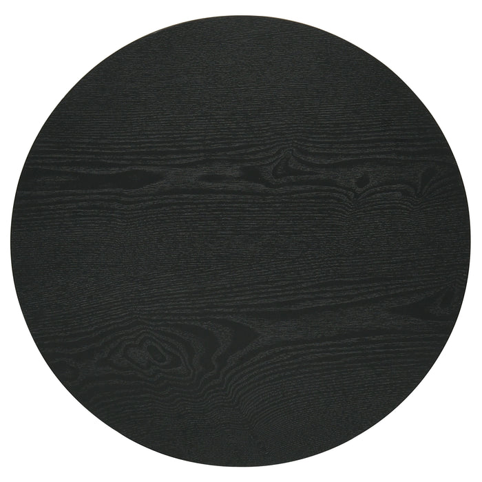 Hamlyn 2-piece Round Fluted Coffee and End Table Set Black