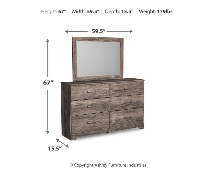 Ralinksi Twin Panel Bed with Mirrored Dresser and Nightstand
