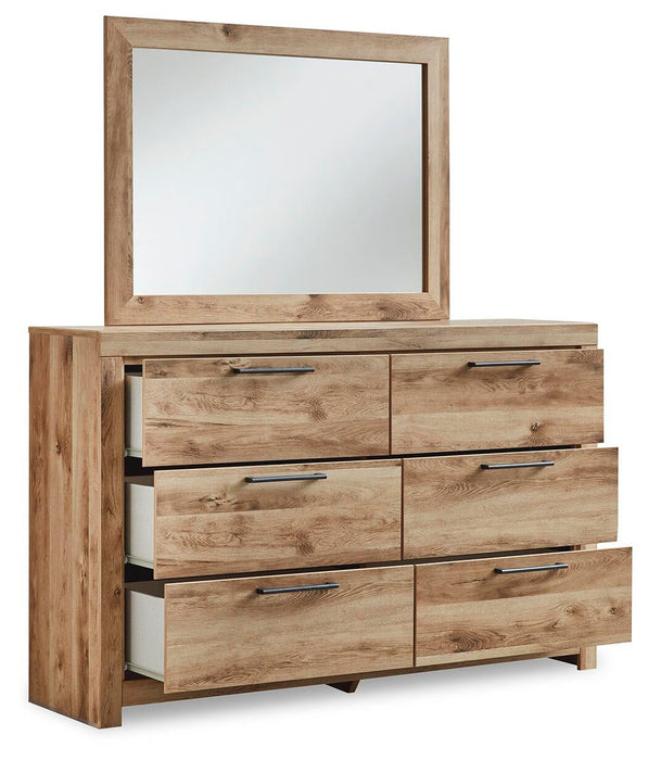 Hyanna Twin Panel Bed with 1 Side Storage, Dresser, Mirror and Nightstand