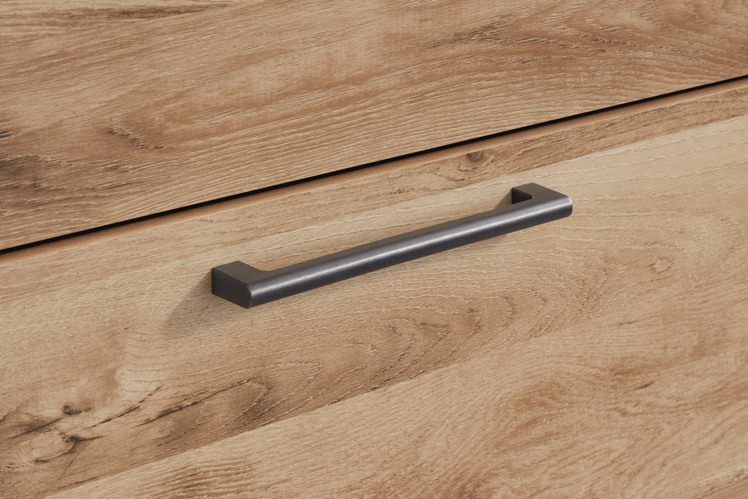 Hyanna Twin Panel Bed with 1 Side Storage, Dresser, Mirror and Nightstand