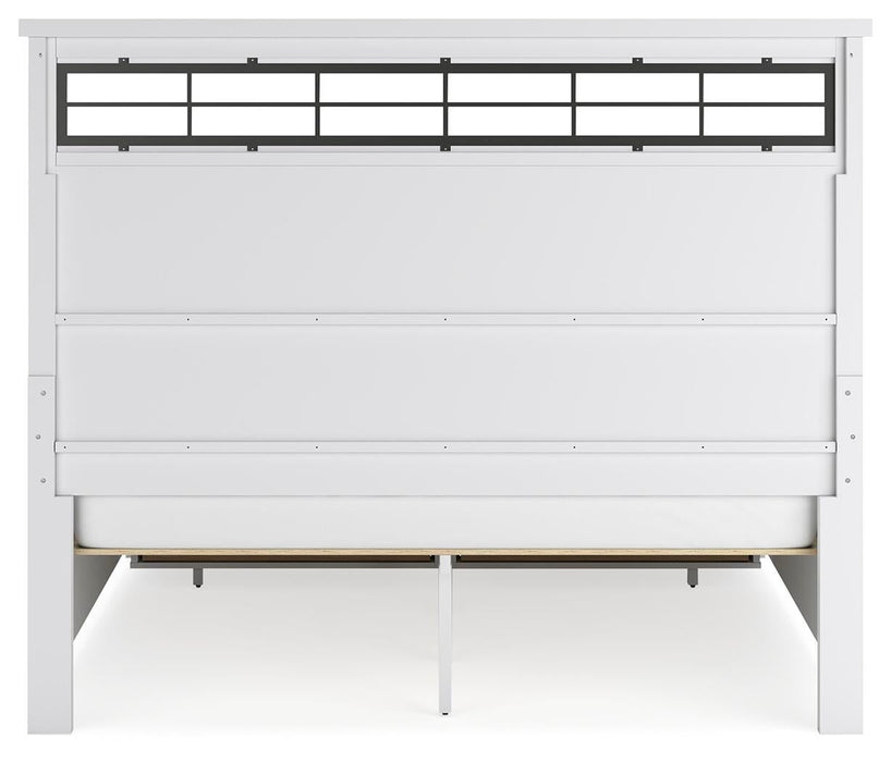 Ashbryn California King Panel Storage Bed, Dresser and Mirror