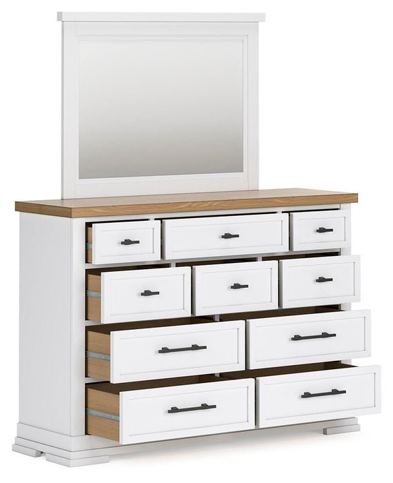 Ashbryn California King Panel Storage Bed, Dresser, Mirror, Chest and Nightstand