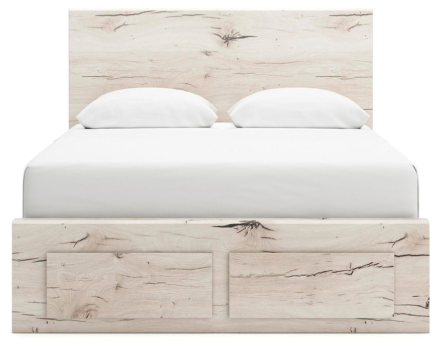 Lawroy Queen Panel Storage Bed, Dresser, Mirror and Nightstand
