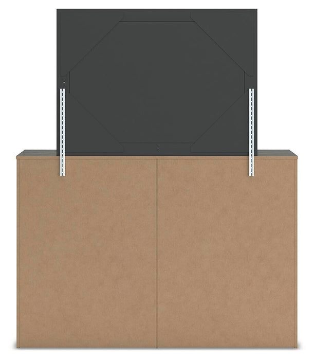 Fraluna King Panel Storage Bed, Dresser and Mirror