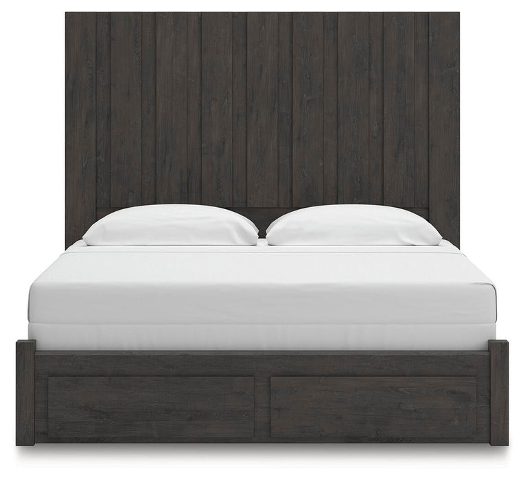 Fraluna King Panel Storage Bed, Dresser and Mirror