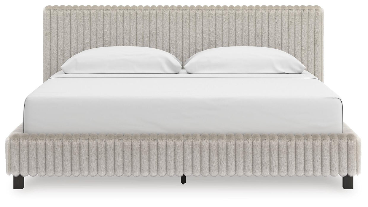 Zuraleus King Upholstered Bed, Dresser, Mirror, Chest and Nightstand