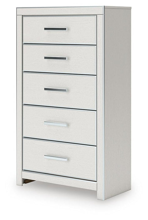 Zuraleus King Upholstered Panel Bed, Dresser, Mirror, Chest and Nightstand