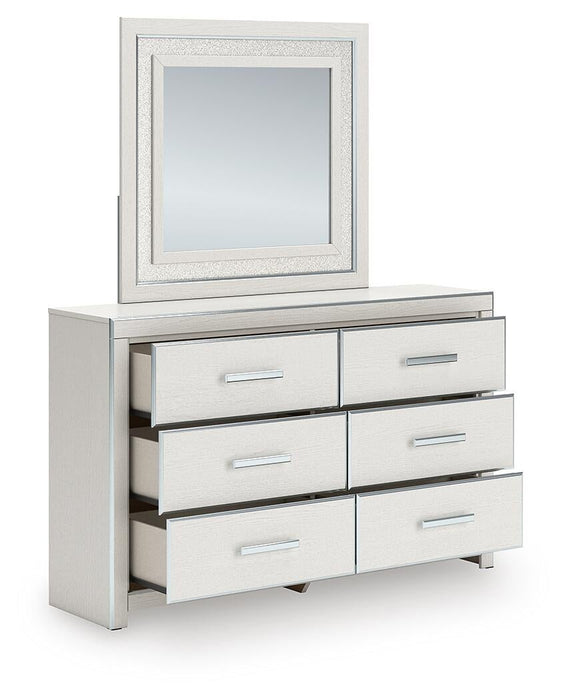 Zuraleus King Upholstered Panel Bed, Dresser and Mirror
