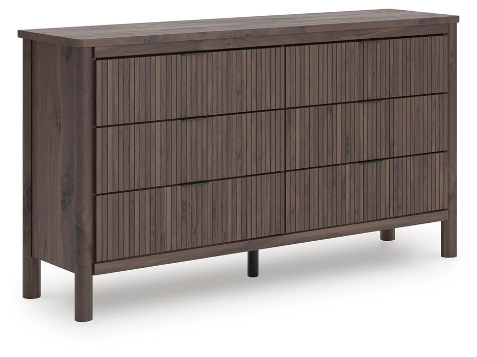 Pamytta King Panel Platform Bed, Dresser, Mirror and Nightstand