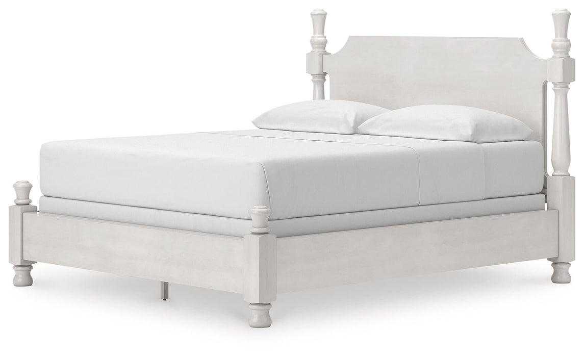Rowlenstown California King Poster Bed, Dresser and Mirror