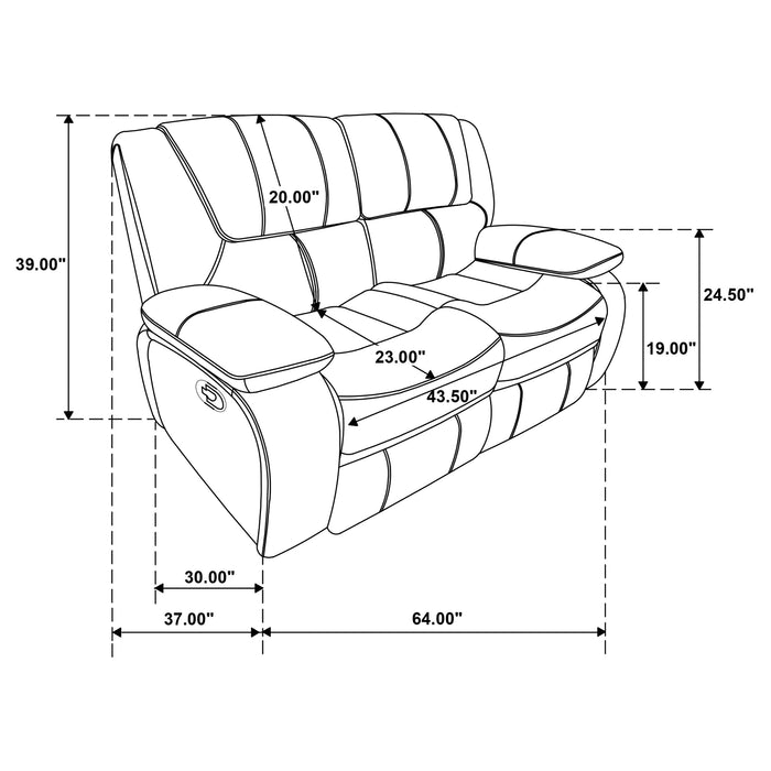 Camila 3-piece Upholstered Reclining Sofa Set White