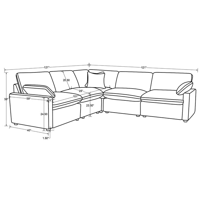 Collins 5-piece Modular Power Reclining Sectional Black