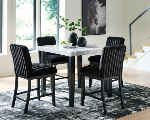 Ashley Express - Mervannie Counter Height Dining Table and 4 Barstools